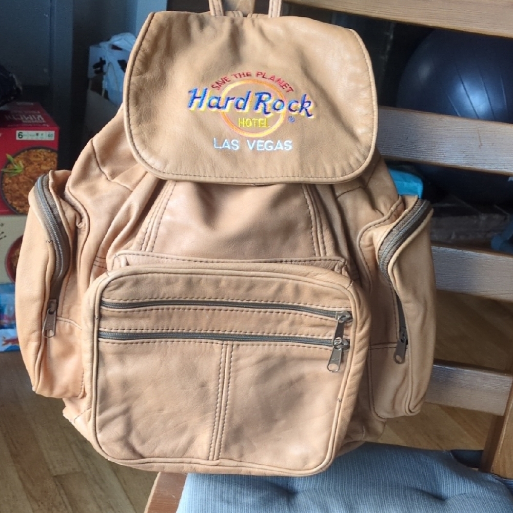 Hard Rock Cafe Tan Backpack with Classic Design